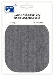 Riflové nažehlovací záplaty střední - ovál světle šedá